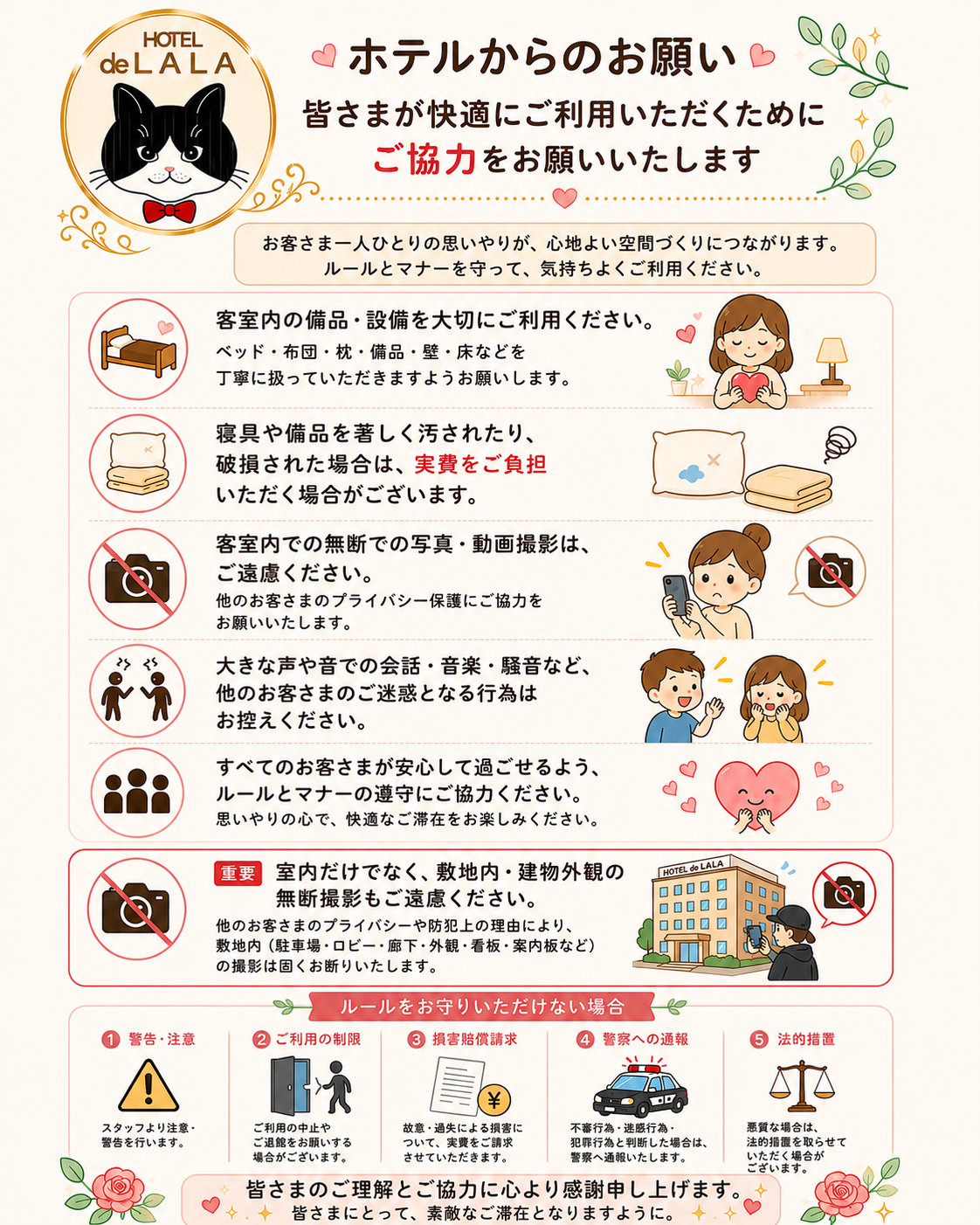 ホテルからのお願い